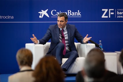 El presidente del Gobierno, Pedro Sánchez, interviene en la clausura de la tercera sesión de la XXXVI reunión del Círculo de Economía, el pasado 18 de junio, en Barcelona.