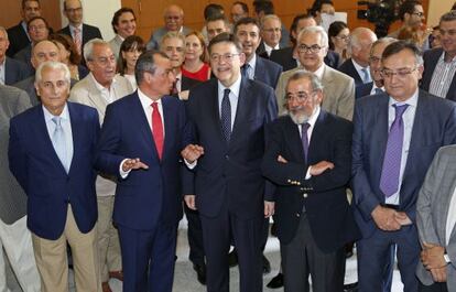 El presidente de la Generalitat durante su encuentro con los empresarios valencianos.