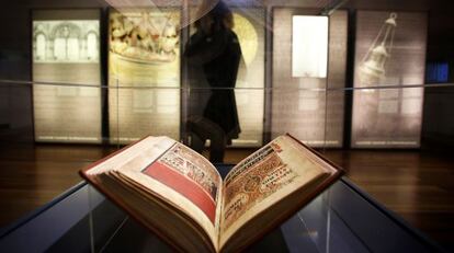 Edición facsímil del Códice Calixtino, que se exhibe en el Centre del Carme, en Valencia.