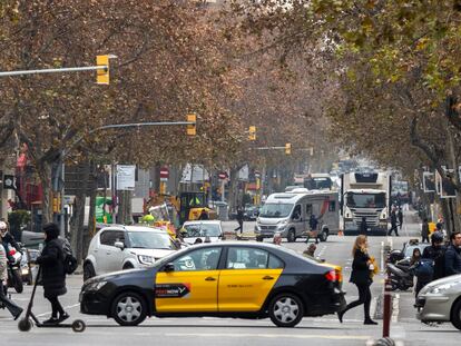 Una calle del Eixample de Barcelona, el pasado mes de enero.