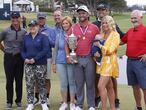 San Diego (United States), 20/06/2021.- Jon Rahm of Spain celebrates with the US Open Championship Trophy and his wife Kelley (2R) and son K(3R) and other members of their family after winning the 2021 US Open golf tournament on the South Course of the Torrey Pines Golf Course in San Diego, California, USA, 20 June 2021. (Abierto, España, Estados Unidos) EFE/EPA/ERIK S. LESSER