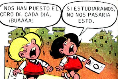 Viñeta de los personajes de tebeo Zipi y Zape.