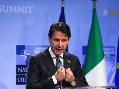 El primer ministro italiano, Giuseppe Conte, en la cumbre de la OTAN el 12 de julio de 2018.