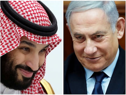 El príncipe heredero saudí, Mohamed Bin Salman, y primer ministro  de Israel, Benjamín Netanyahu.