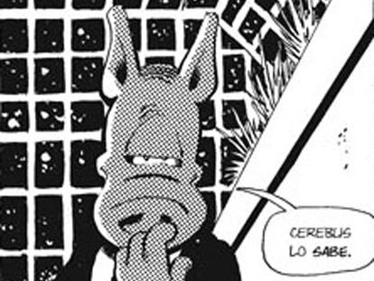 Viñeta de <i>Alta sociedad</i>, de Dave Sim.
