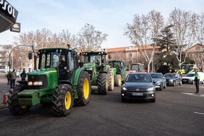 La tractorada pasa por la avenida Cardenal Cisneros, una de las más concurridas de Zamora, este jueves.