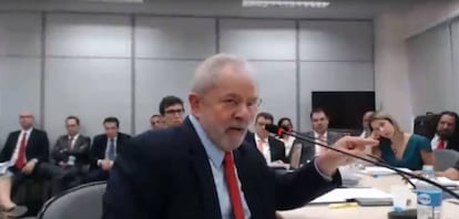 Lula, en un momento del testimonio