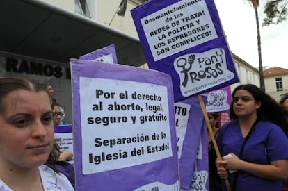 Protesta por el derecho al aborto en Buenos Aires en octubre de 2012.
