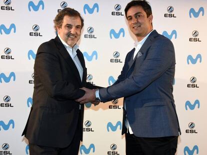 El presidente de Telefónica España, Luis Miguel Gilpérez y el managing director de ESL España, Manuel Moreno.