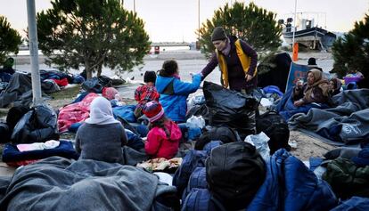 Refugiados en el campo de refugiados de la isla de Chios (Grecia).