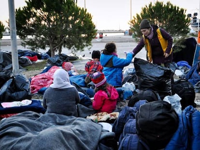 Refugiados en el campo de refugiados de la isla de Chios (Grecia).