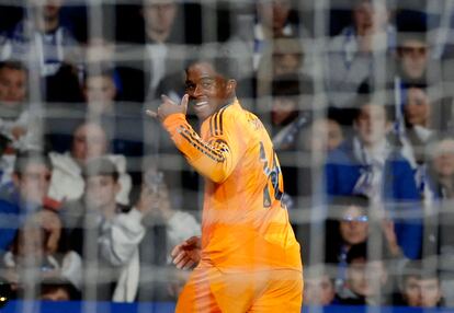 Soccer Football - Copa del Rey - Semi Final - First Leg - Real Sociedad v Real Madrid - Reale Arena, San Sebastian, Spain - February 26, 2025 Real Madrid's Endrick celebrates scoring their first goal REUTERS/Vincent West