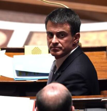 El primer ministro Valls, en la Asamblea Nacional.