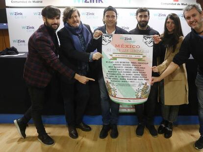 David Otero, Ramón Arroyo, Álvaro Urquijo, Rayden, Bely Basarte y Rafa Pons presentan el cartel de 'México. Es que me acuerdo'.