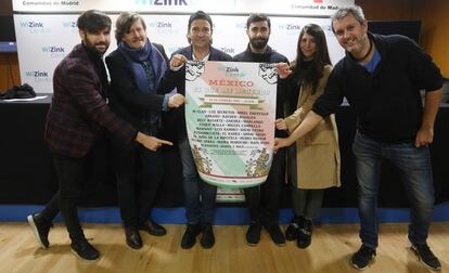 David Otero, Ramón Arroyo, Álvaro Urquijo, Rayden, Bely Basarte y Rafa Pons presentan el cartel de 'México. Es que me acuerdo'.