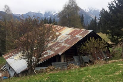 Refugio en el que vivía el jefe etarra, en los Alpes franceses.
