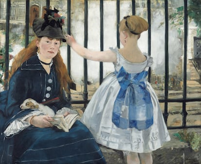 Édouard Manet’s 'The Railway' (1873), a painting of the new Gare Saint-Lazare, also painted by Monet, which was not well received by the Salon