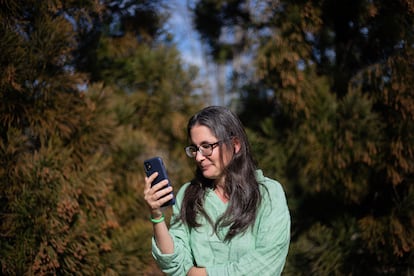 Ana Margarita Vijil  en Virginia, Estados Unidos, tras ser liberada.