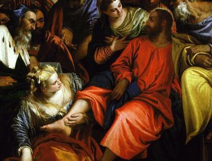 La Magdalena lava los pies a Jesús en un óleo de Veronés.