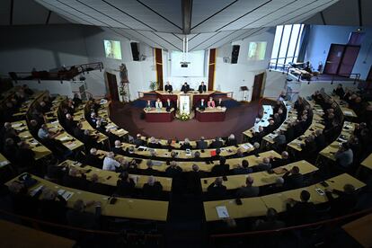 Clausura de la reunión en Lourdes de la Conferencia Episcopal francesa, el pasado noviembre.