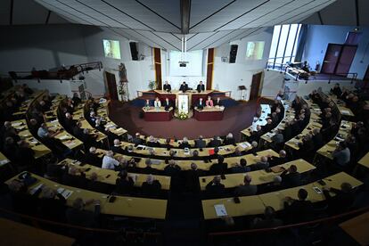 Clausura de la reunión en Lourdes de la Conferencia Episcopal francesa, el pasado noviembre. 