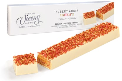 ‘Curry y fresa’, uno de los sabores más sorprendentes de la línea Adrià Natura de Torrons Vicens.