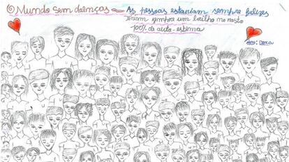 Dibujo realizado por un niño en el marco del Día Mundial del Sida en Manhiça (Mozambique).
 
 