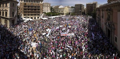 Imagen de la movilización de la concertada del domingo 22 de mayo en Valencia.