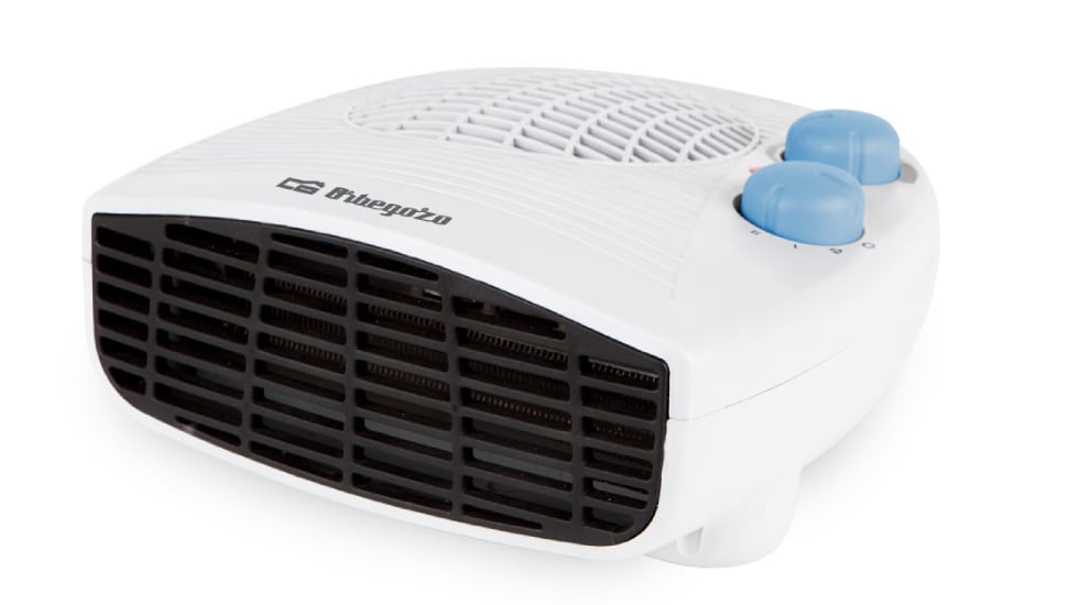 Vista frontal del calefactor de bajo consumo, de Orbegozo, ahora en oferta.