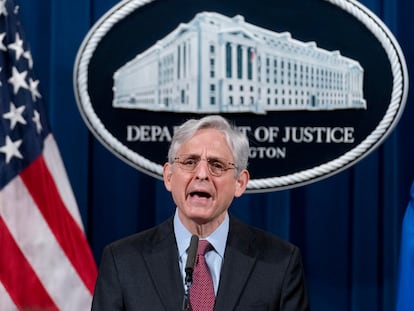 El fiscal general de EE UU, Merrick Garland, comparece ante la prensa sa el miércoles.