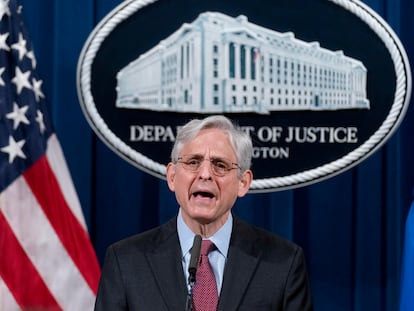 El fiscal general de EE UU, Merrick Garland, comparece ante la prensa sa el miércoles.