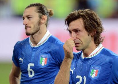 Pirlo no puede contener las lágrimas tras la final.