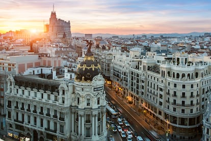 Vista aérea del centro de Madrid.