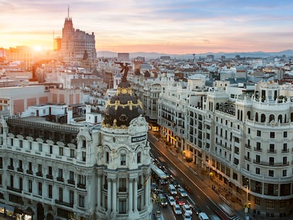 Vista aérea del centro de Madrid.