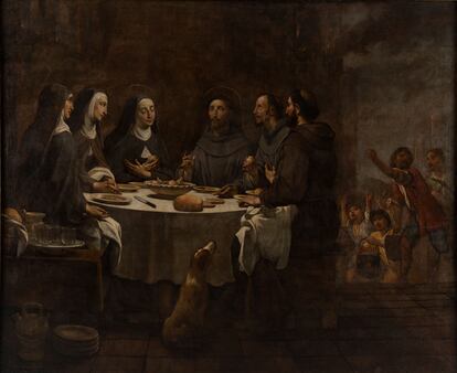 'Sopar de sant Francesc i santa Clara al convent de Sant Damià' (1729-1733) d'Antoni Viladomat i Manalt. 
