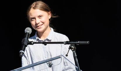La activista sueca Greta Thunberg, en Montreal, Canadá.