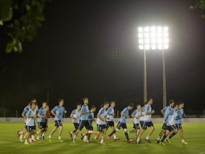 Entrenamiento de la selecci&oacute;n en Recife