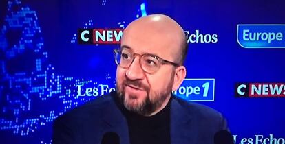 El presidente del Consejo Europeo, Charles Michel, durante la entrevista en Europe 1.