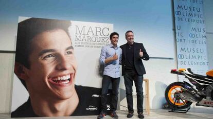 Marc Márquez y Freddie Spencer, en la presentación del libro 'Marc Márquez, los sueños se cumplen'.