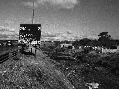 Un cartel en la circunvalación de Córdoba, Argentina.