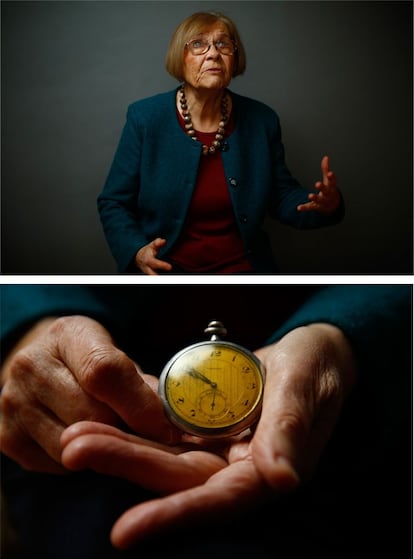 Elzbieta Sobczynska, de 80 años, que tuvo el número 85536 en el campo de exterminio, posa para un retrato en Varsovia el 7 de enero de 2015. Durante el Levantamiento de Varsovia, cuando Sobczynska tenía 10 años, fue enviada con su madre y su hermano a un campamento en Pruszkow y luego fue trasladada en tren a Auschwitz-Birkenau. Allí fueron separados en distintos bloques la mujeres, los niños y las niñas. Sobczynska añade que le robaron la infancia y perdió la oportunidad de experimentar una vida diferente.