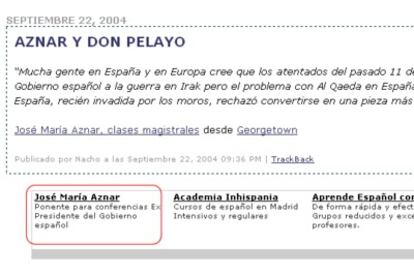 Una agencia de conferenciantes ofrece los servicios del ex presidente a través del servicio de anuncios de Google.