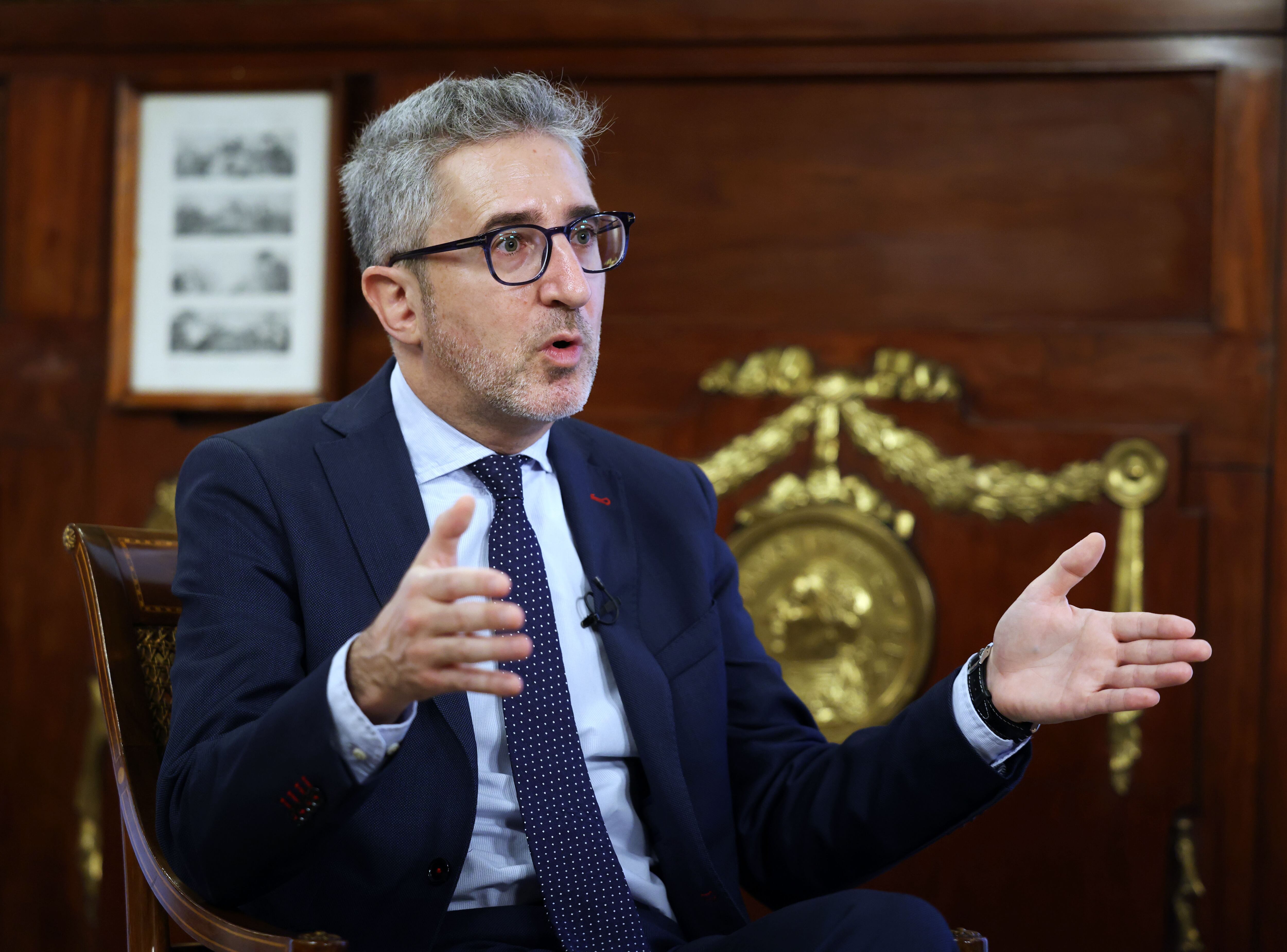 Arcadi España en la sede del Ministerio de Hacienda en Madrid.