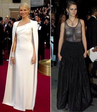 Gwyneth Paltrow no siempre ha sabido acertar en sus estilismos en las alfombras rojas. Mientras en su vestido de Tom Ford la colocó en la lista de las mejor vestidas de la ceremonia de los Oscar de 2012, el look entre punk y gótico de Alexander McQueen (a la derecha) aún hoy la persigue. 


