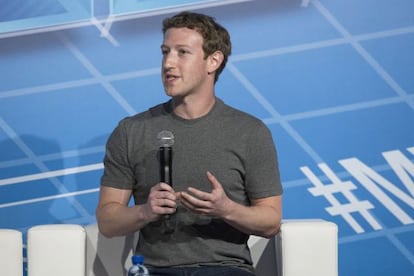 El creador de Facebook, Mark Zuckerberg, en la edición del Mobile del año pasado.