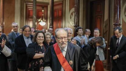 Del Castillo, en 2015 cuando recibió en Barcelona la Gran Cruz al Mérito al Servicio de la Abogacía.
