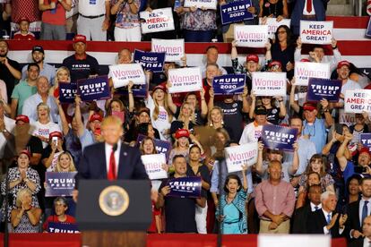 El presidente estadounidense Donald Trump, durante un mitin celebrado en Greenville, Carolina del Norte (EE UU).