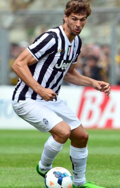 Llorente con la camiseta de la Juve en un partido del 17 de julio.