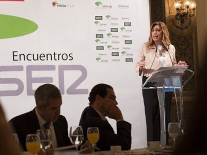 Susana Díaz durante su intervención hoy en Sevilla.