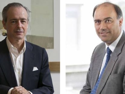 Luis Sancho, consejero delegado en España de BNP Paribas Corporate and Investment Banking y Wenceslao Bunge, consejero delegado de Credit Suisse para España y Portugal.